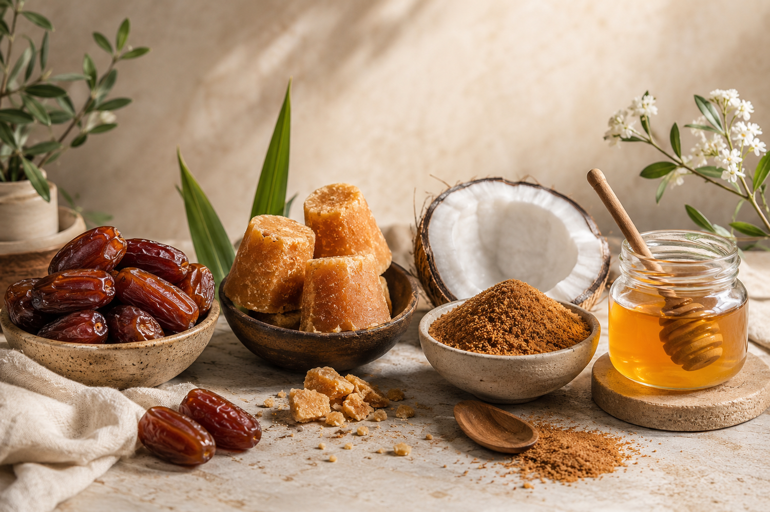 Dates vs. Jaggery vs. Coconut Sugar vs. Honey_ Natural Sweeteners Compared