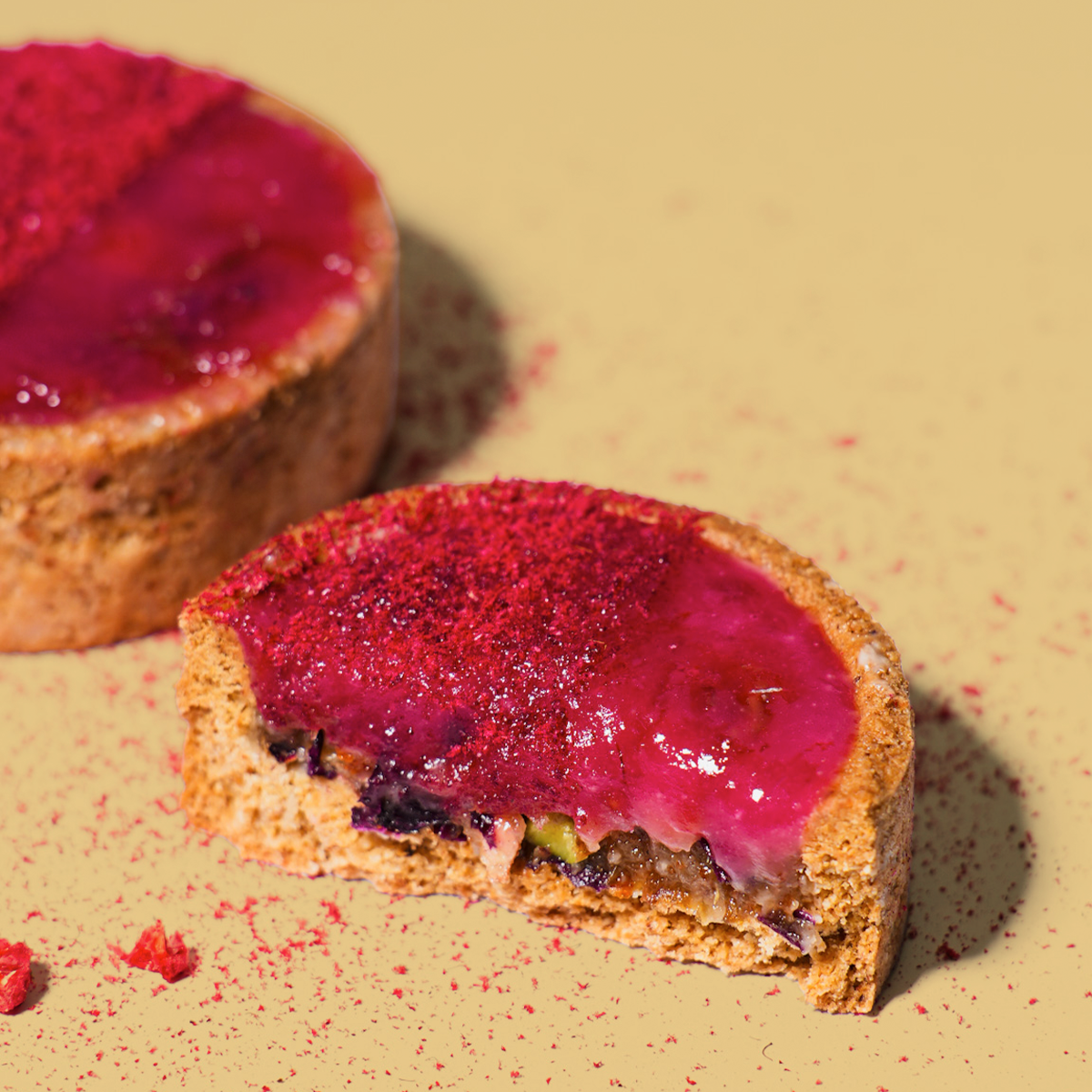Gulkand & White Chocolate Millet Tart