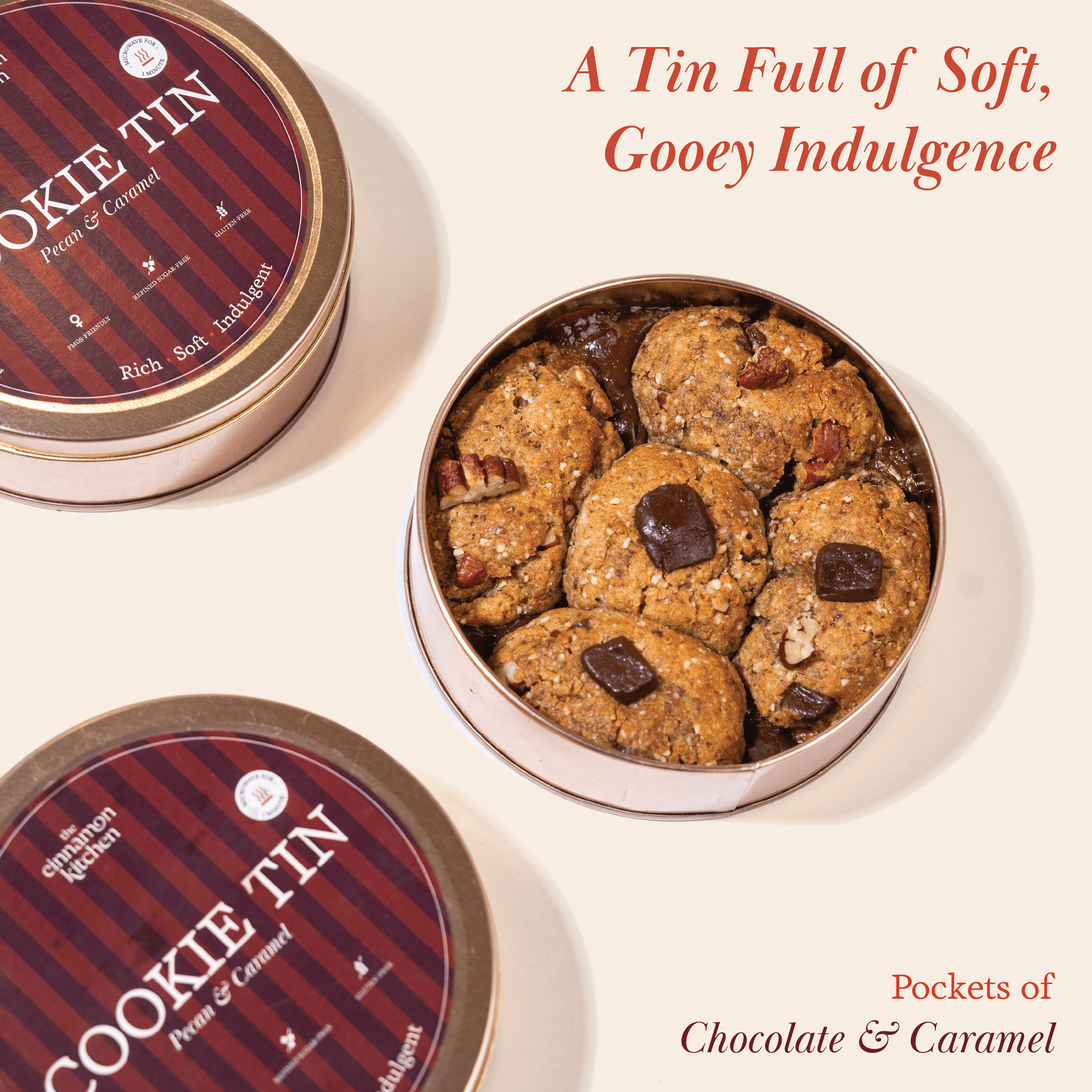 Pecan & Caramel Cookie Tin