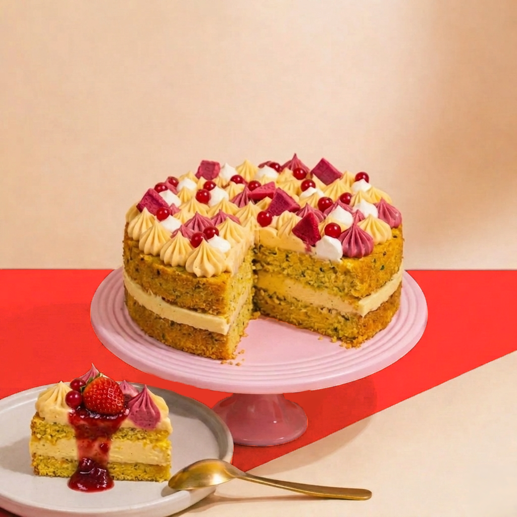 Mango & Strawberry Cream Cake