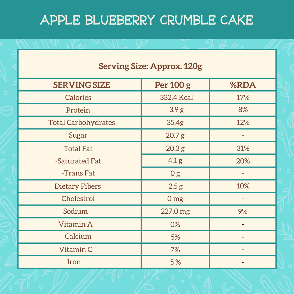 Apple & Blueberry Crumble Cake