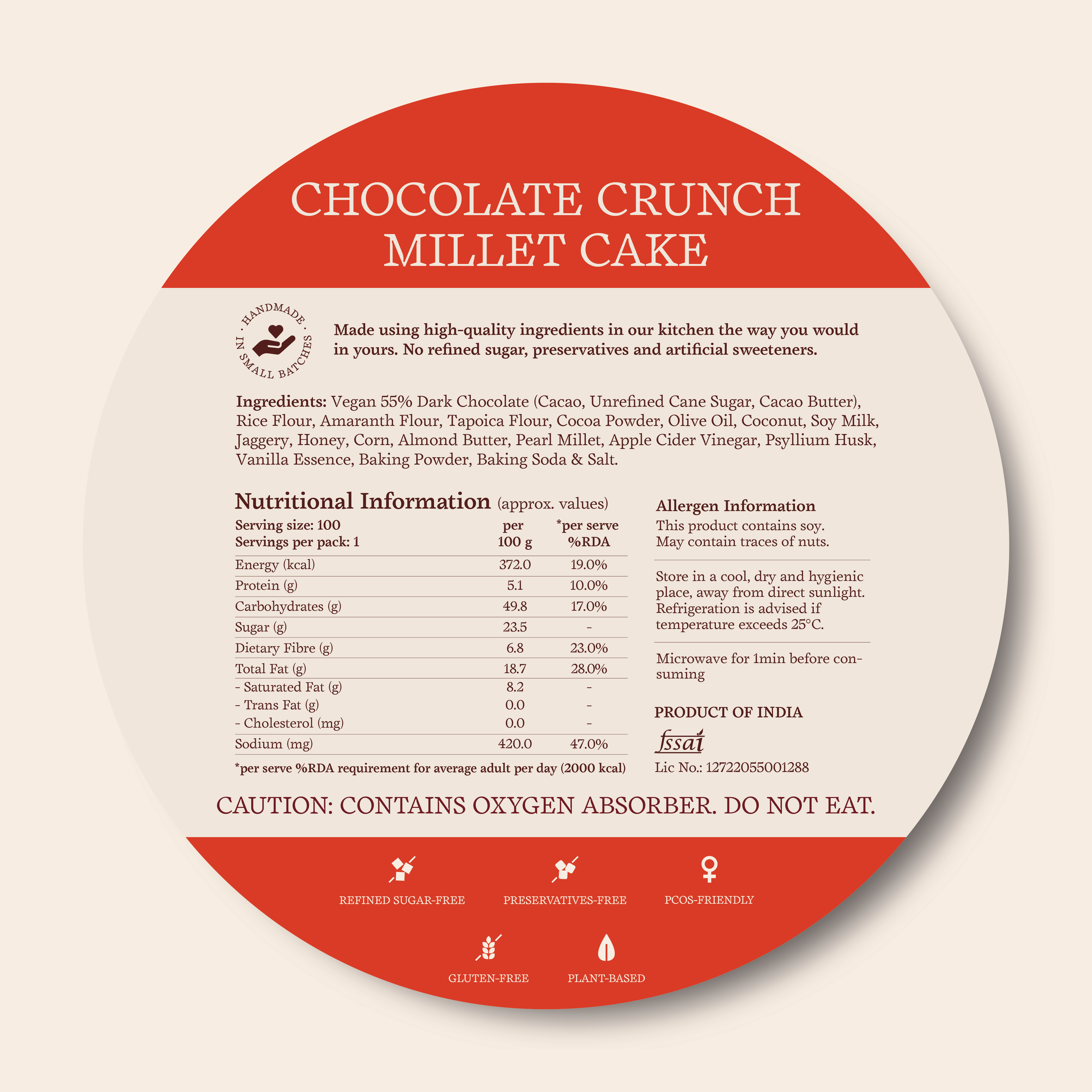 Chocolate Crunch Millet Cake