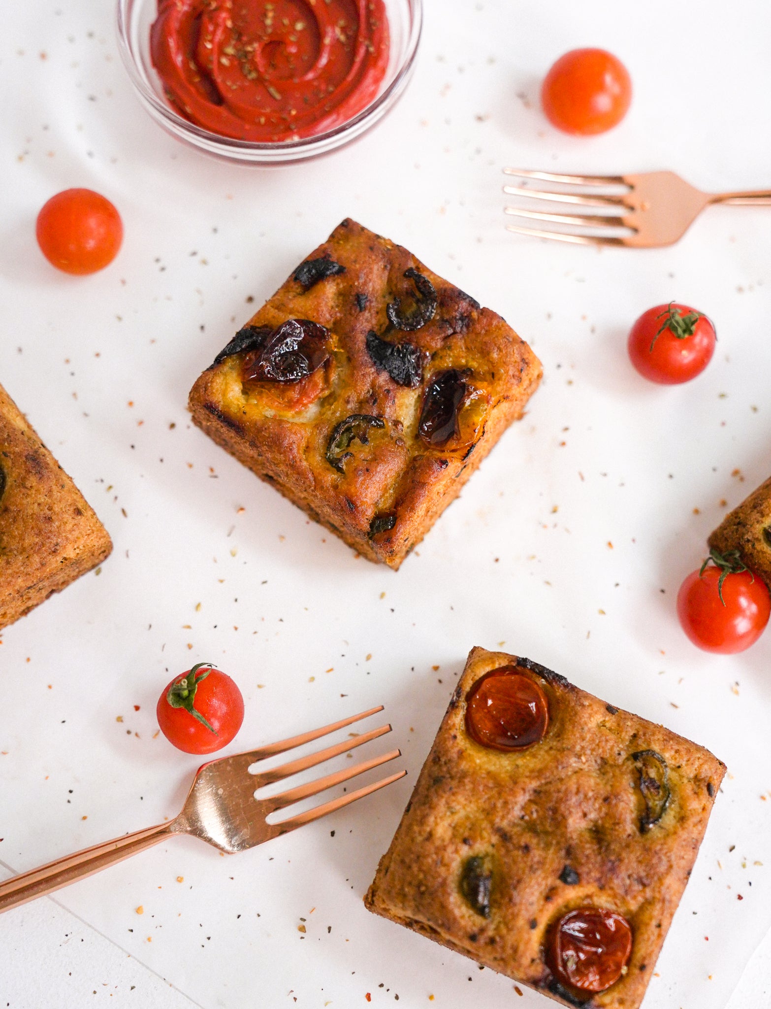 Jalapeno & Sundried Tomato Millet Focaccia